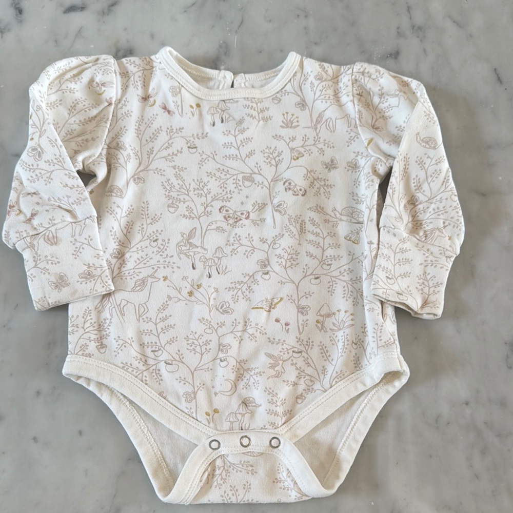 Pehr Cream Floral Girls Onesie - 12/18 Months